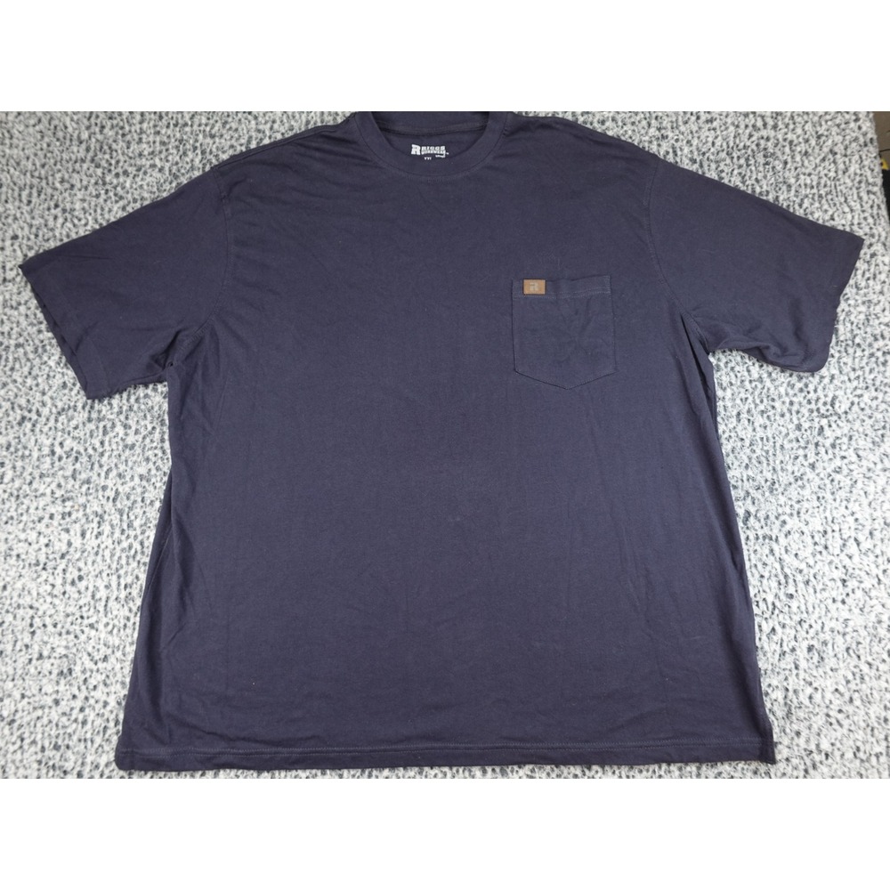 Riggs Workwear Wrangler Pocket Tee Mens XXL Navy Blue Short Sleeve Cotton Shirt